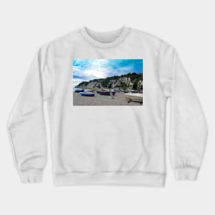 Beer beach Jurassic Coast Devon England Crewneck Sweatshirt